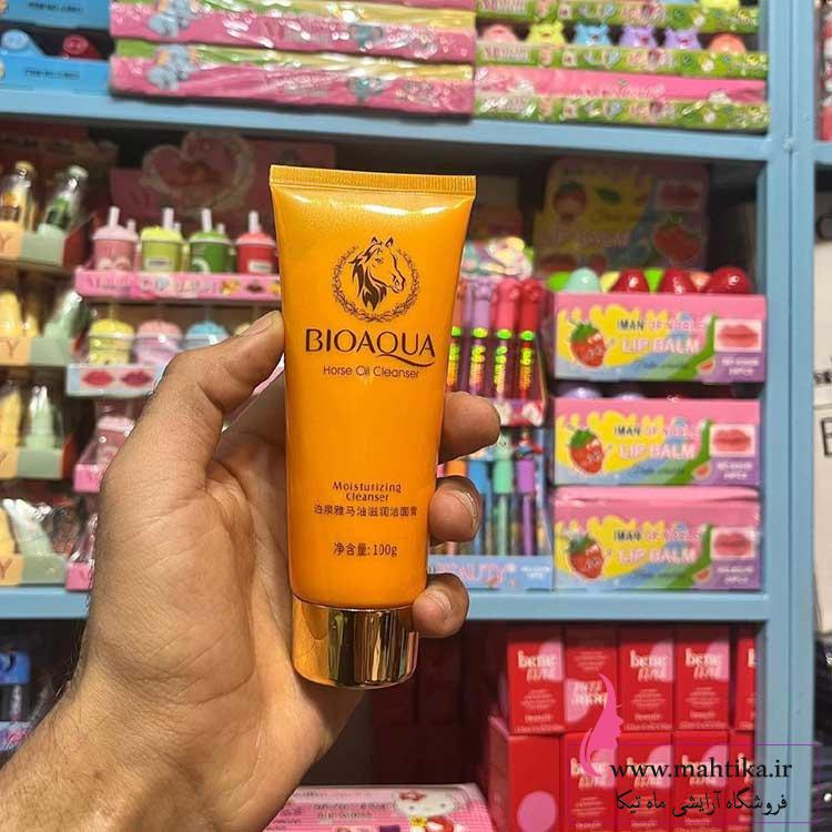 آرایشی عمده، فوم شستشوی صورت بیو آکوا حاوی روغن اسب آرایشی عمده، فوم شستشوی صورت بیو آکوا حاوی روغن اسب