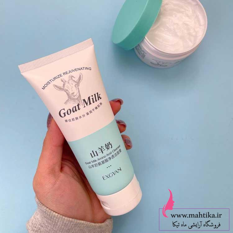 فوم شستشوی صورت شیر بز فوم شستشوی صورت شیر بز