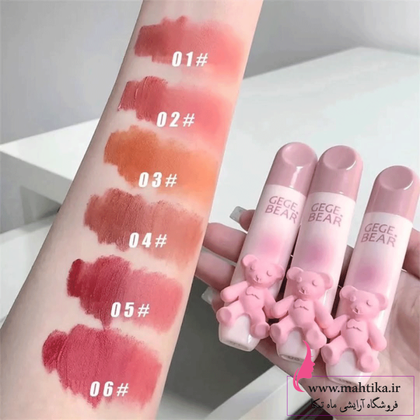 قیمت خرید عمده رژ لب کره ای طرح خرسی رژ خیس