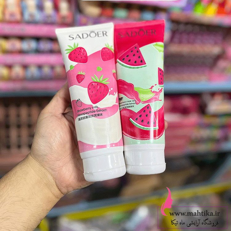 اسکراب-سادوررر نمک بدن سادور رایحه شیر توت فرنگی و شیر هندوانه