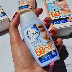 ضد آفتاب پیکسل بی‌رنگ مخصوص پوست چرب | SPF 50