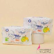 قیمت خرید عمده دستمال مرطوب 20برگی دافی