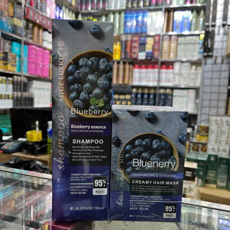 لوبری شامپو و ماسک مو فقاد سولفات بلوبری | آبرسان و ترمیمکننده حرفهای مو