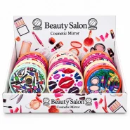 خرید عمده آینه جیبی آرایشی Beauty Salon با طرح‌های فانتزی